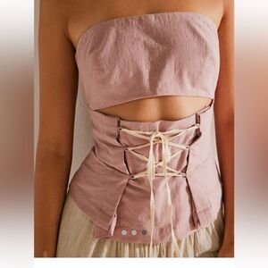 Free People Criss Cross Corset top mauve NWT medium
